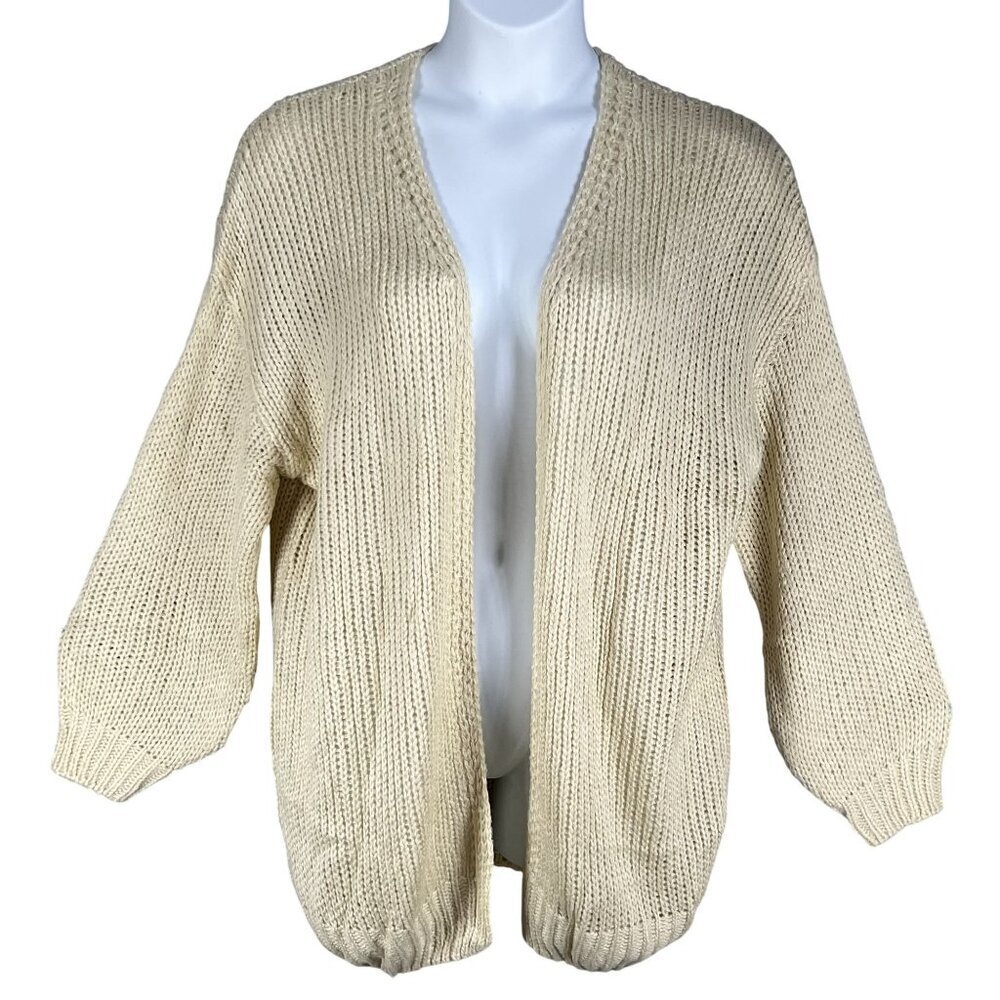 NWT Womens XL Rock & Love Butter Yellow Knit Open Front Cardigan Balloon Sleeve